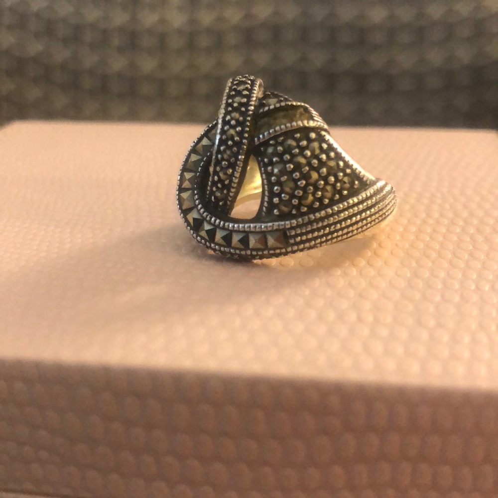 Judith Jack SS Marcasite ring size 7.5 - Picture 4 of 5